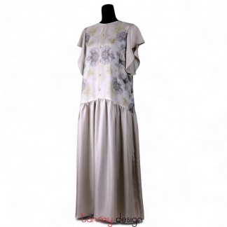  Silk dress with cafe flowers